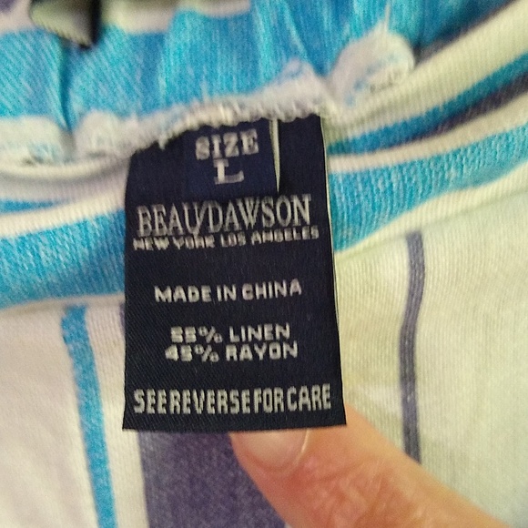 Draw string wide leg Linen blend pants size large - Picture 12 of 12